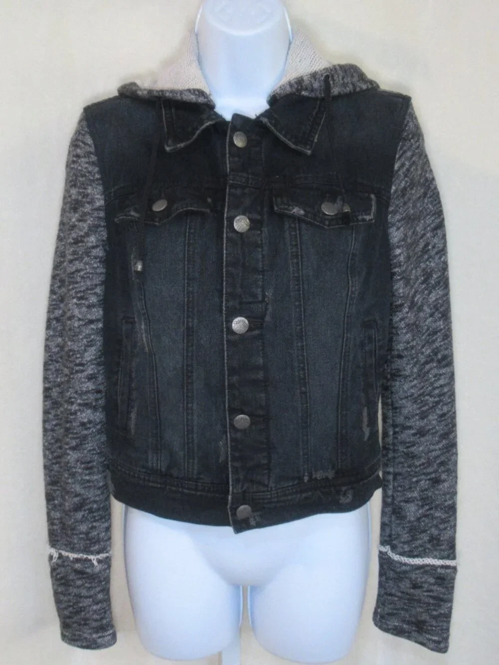 Free People 100% Cotton Hooded Denim Jacket | Size XS - Picture 2 of 12